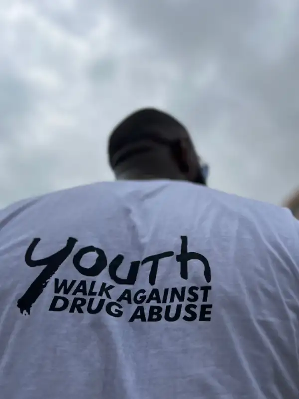 Back of a Youth Walk Against Drug Abuse T-shirt